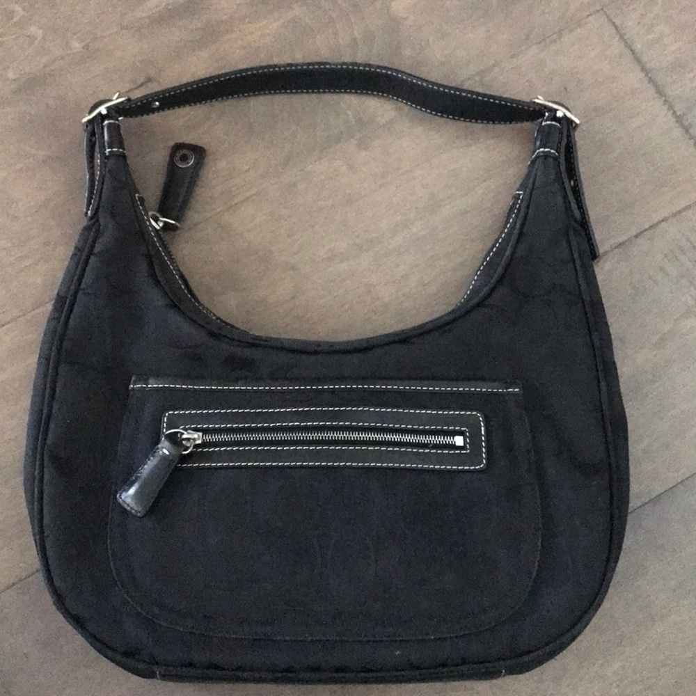 Authentic Vintage Coach Black Fabric Purse